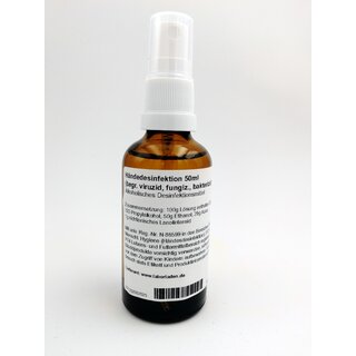 50ml spray bottle hand disinfection (refillable) alcohol-based, virucidal, bactericidal
