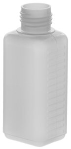 Square bottle HDPE natural, GL25, 250ml, without cap (sold separately)