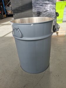 60l Blechfass mit Spannring (Stahlfass, Ölfass, Metallfass, Hobbock, Feuertonne, Zyklon)