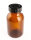 Wide-mouth amber glass bottle with lid 250ml