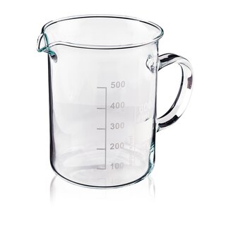Beaker with handle, heatable Borosilicate (low form; 250/600/1000ml)