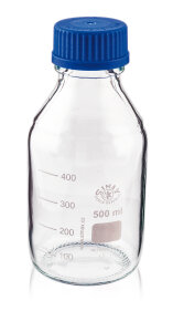 Laborgewindeflasche Boro 3.3 mit Kappe + Ring 1000ml